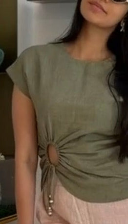 Sage Top with Blush Pants