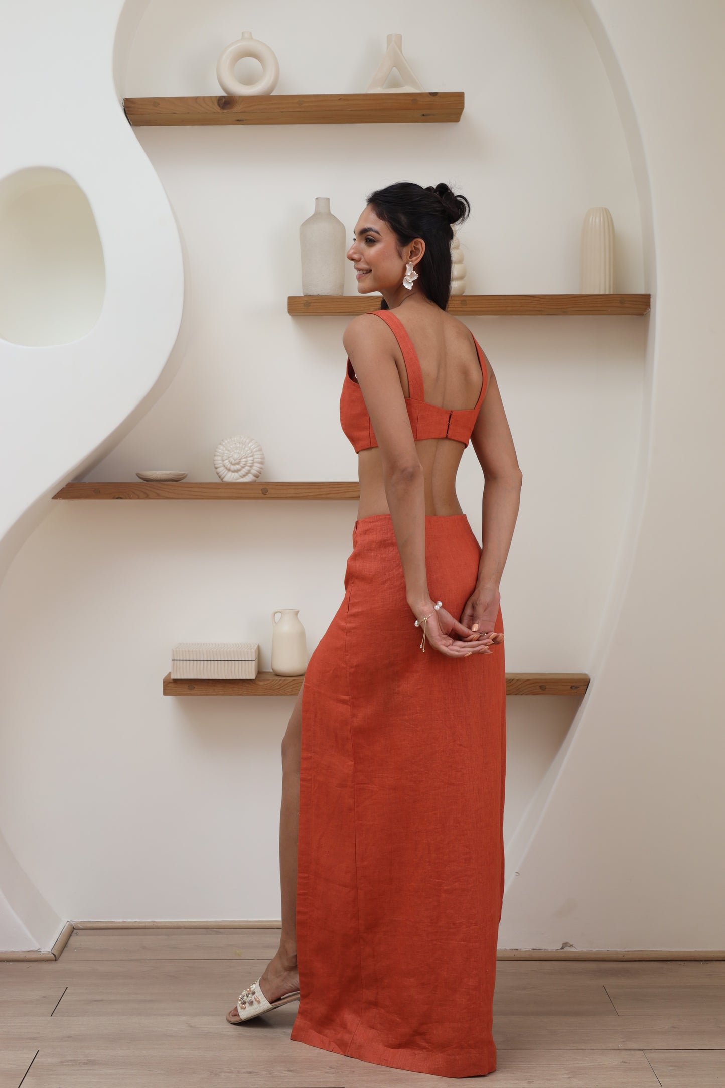 Rust Long Skirt with Top