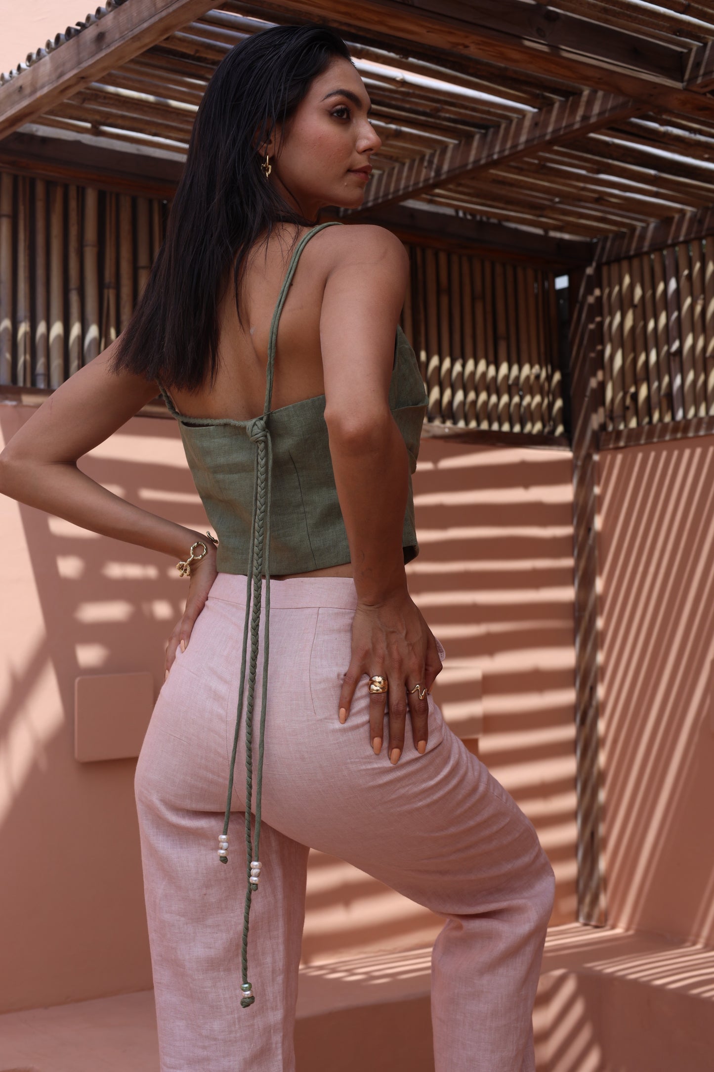 Olive Green Top with Pants