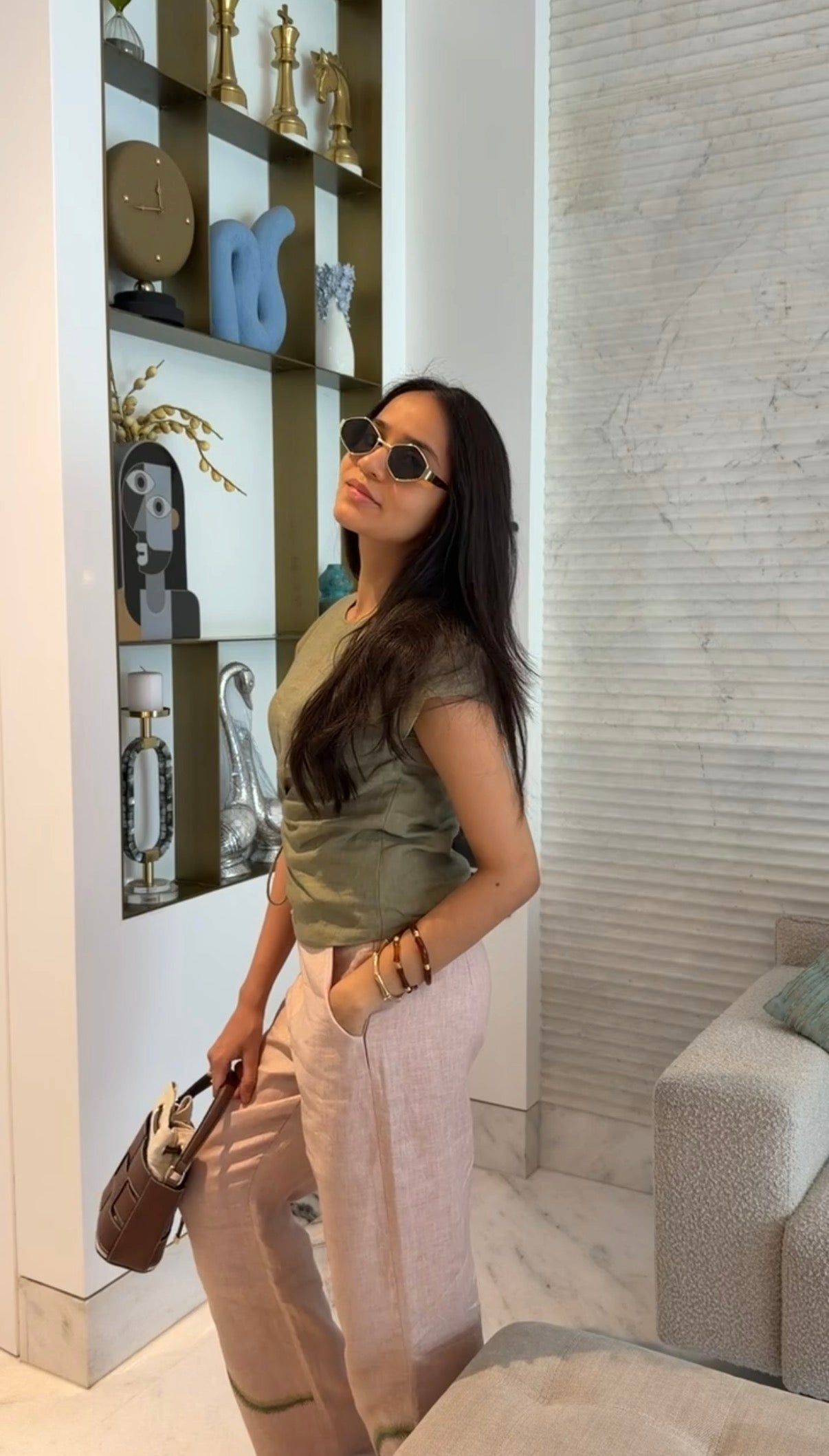 Sage Top with Blush Pants