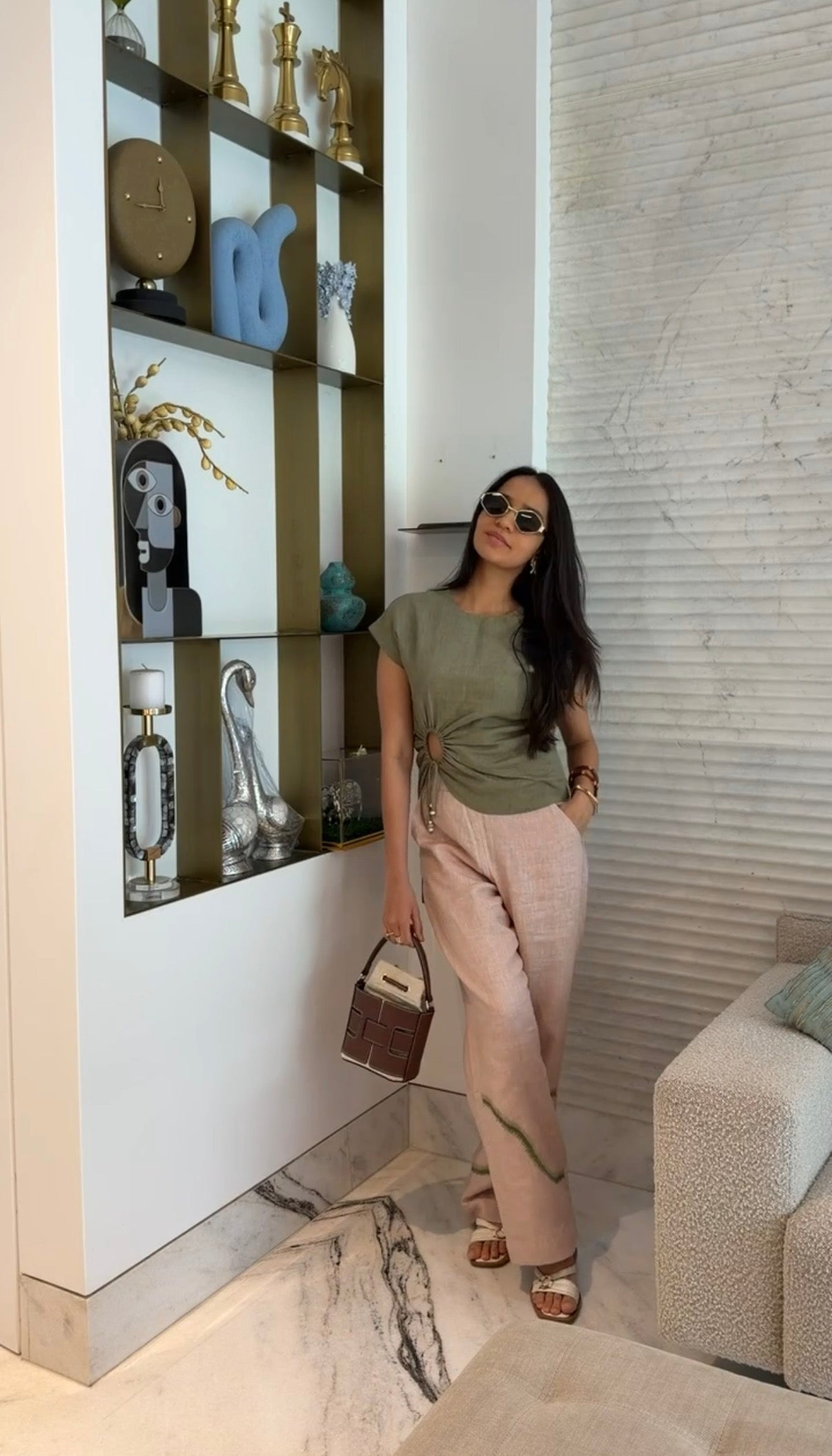 Sage Top with Blush Pants